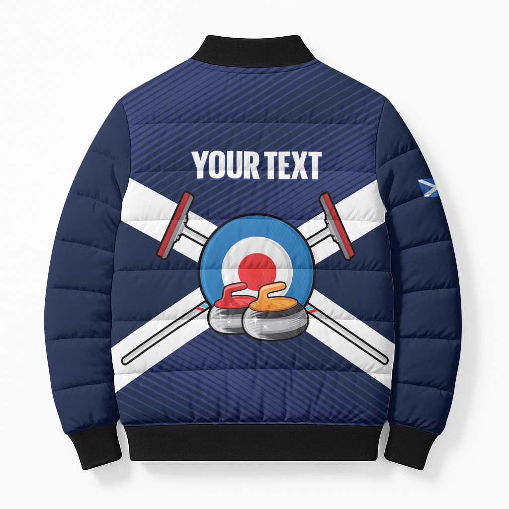 Personalized Scotland Curling Bomber Puffer Jacket Go Scottish Flag Style - Wonder Print Shop