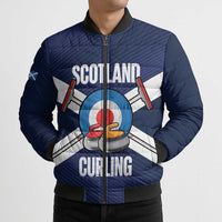Personalized Scotland Curling Bomber Puffer Jacket Go Scottish Flag Style - Wonder Print Shop