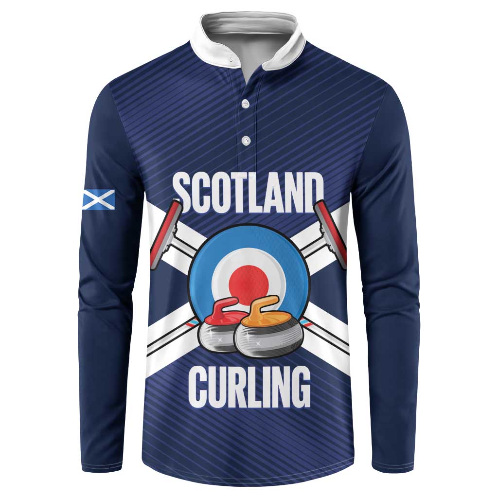 Personalized Scotland Curling Button Sweatshirt Go Scottish Flag Style - Wonder Print Shop