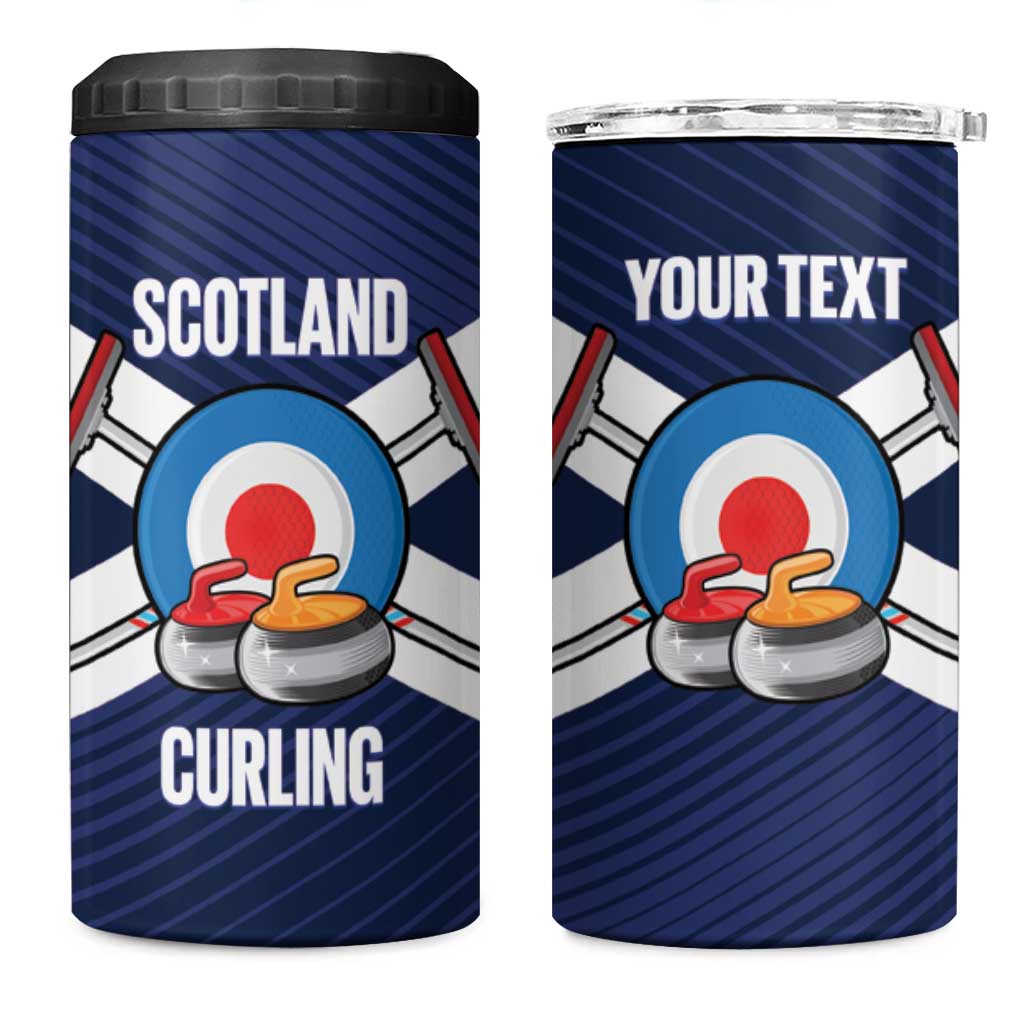 Personalized Scotland Curling 4 in 1 Can Cooler Tumbler Go Scottish Flag Style - Wonder Print Shop