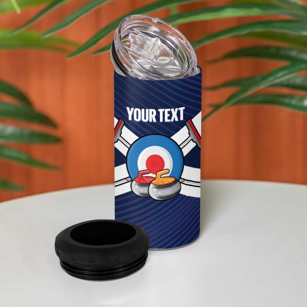 Personalized Scotland Curling 4 in 1 Can Cooler Tumbler Go Scottish Flag Style - Wonder Print Shop