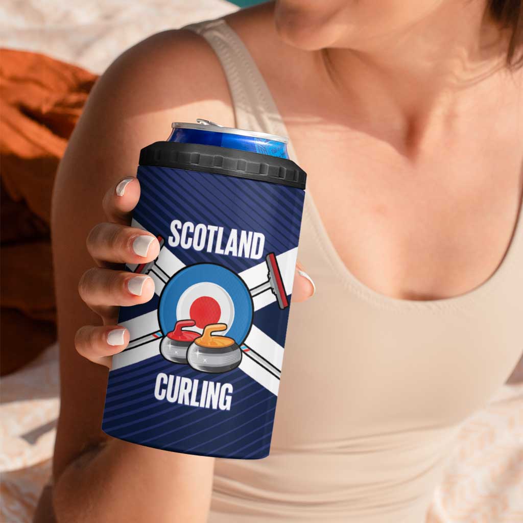 Personalized Scotland Curling 4 in 1 Can Cooler Tumbler Go Scottish Flag Style - Wonder Print Shop