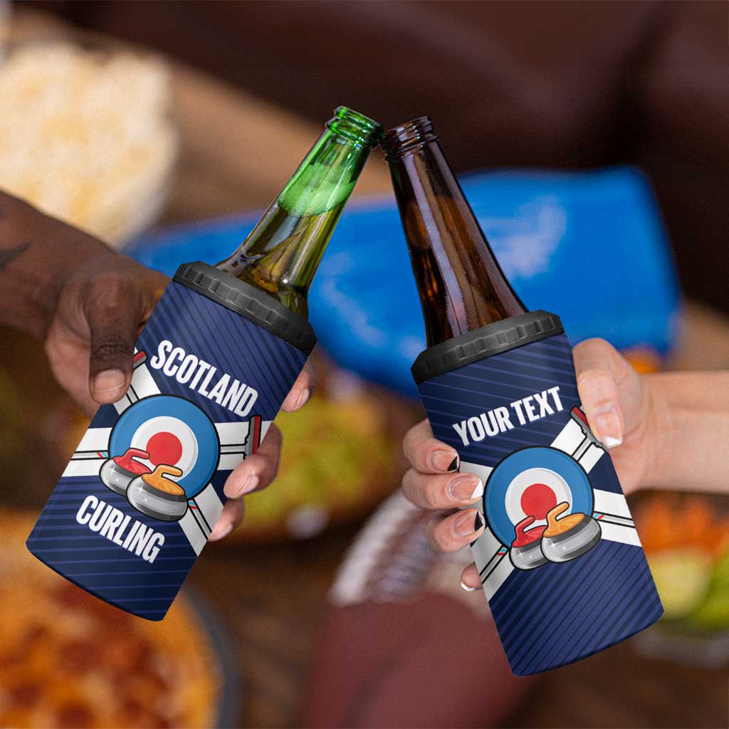 Personalized Scotland Curling 4 in 1 Can Cooler Tumbler Go Scottish Flag Style - Wonder Print Shop