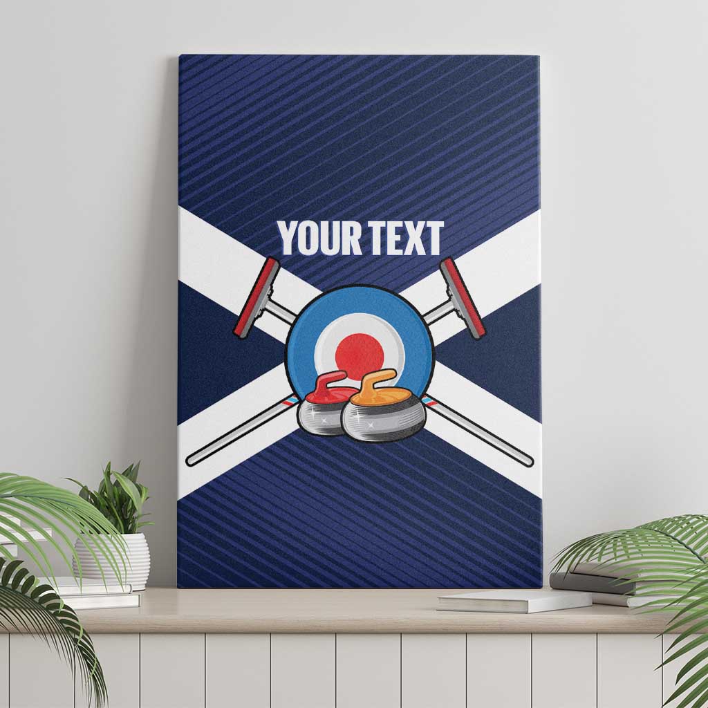 Personalized Scotland Curling Canvas Wall Art Go Scottish Flag Style - Wonder Print Shop