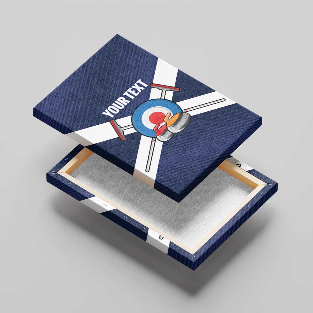 Personalized Scotland Curling Canvas Wall Art Go Scottish Flag Style - Wonder Print Shop