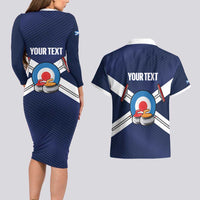 Personalized Scotland Curling Couples Matching Long Sleeve Bodycon Dress and Hawaiian Shirt Go Scottish Flag Style - Wonder Print Shop