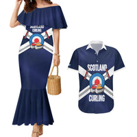 Personalized Scotland Curling Couples Matching Mermaid Dress and Hawaiian Shirt Go Scottish Flag Style - Wonder Print Shop