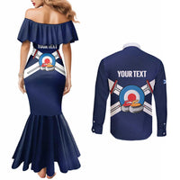 Personalized Scotland Curling Couples Matching Mermaid Dress and Long Sleeve Button Shirt Go Scottish Flag Style - Wonder Print Shop