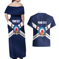 Personalized Scotland Curling Couples Matching Off Shoulder Maxi Dress and Hawaiian Shirt Go Scottish Flag Style - Wonder Print Shop