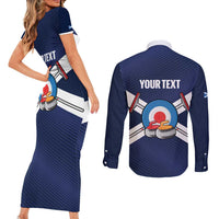 Personalized Scotland Curling Couples Matching Short Sleeve Bodycon Dress and Long Sleeve Button Shirt Go Scottish Flag Style - Wonder Print Shop