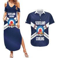 Personalized Scotland Curling Couples Matching Summer Maxi Dress and Hawaiian Shirt Go Scottish Flag Style - Wonder Print Shop