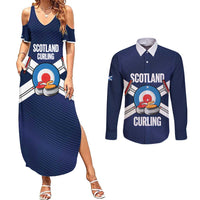 Personalized Scotland Curling Couples Matching Summer Maxi Dress and Long Sleeve Button Shirt Go Scottish Flag Style - Wonder Print Shop