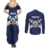 Personalized Scotland Curling Couples Matching Summer Maxi Dress and Long Sleeve Button Shirt Go Scottish Flag Style - Wonder Print Shop