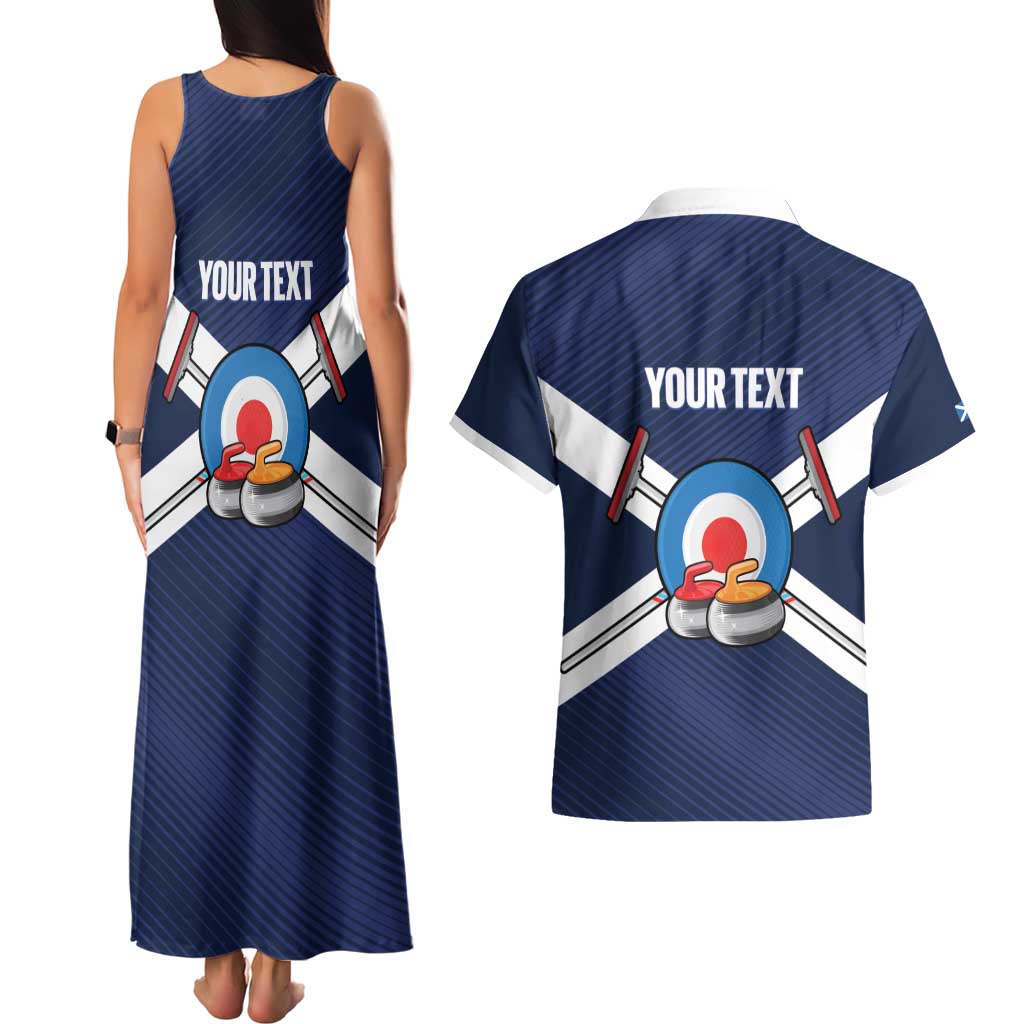 Personalized Scotland Curling Couples Matching Tank Maxi Dress and Hawaiian Shirt Go Scottish Flag Style - Wonder Print Shop