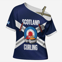 Personalized Scotland Curling Cross Shoulder Shirt Go Scottish Flag Style - Wonder Print Shop