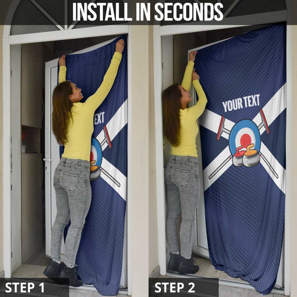 Personalized Scotland Curling Door Cover Go Scottish Flag Style - Wonder Print Shop