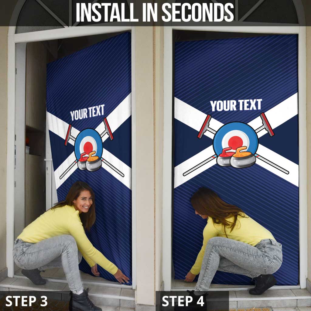 Personalized Scotland Curling Door Cover Go Scottish Flag Style - Wonder Print Shop