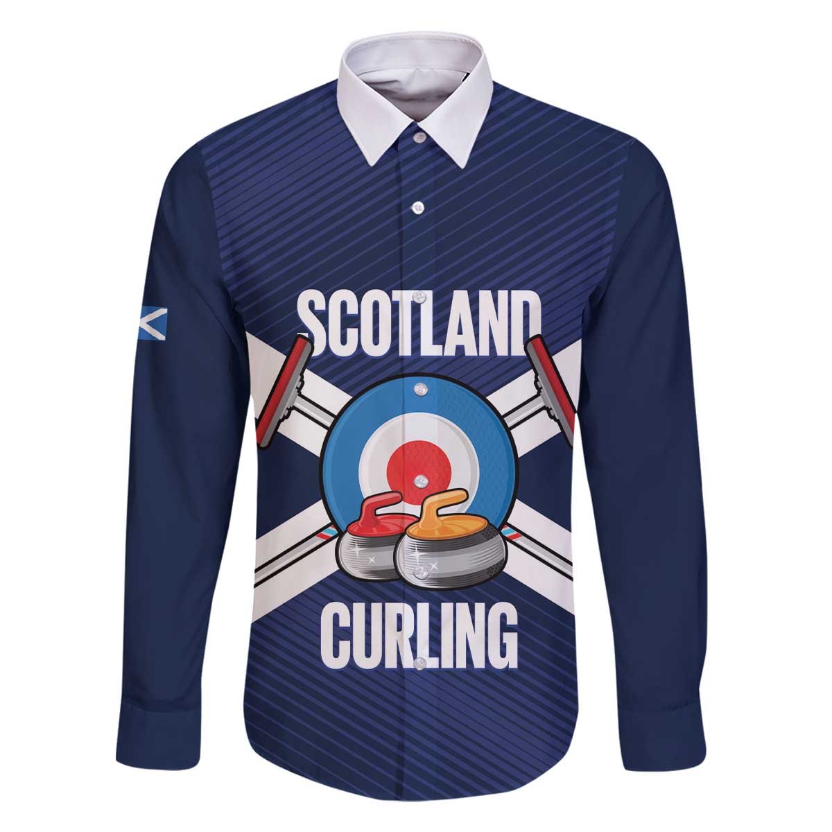 Personalized Scotland Curling Family Matching Off The Shoulder Long Sleeve Dress and Hawaiian Shirt Go Scottish Flag Style - Wonder Print Shop