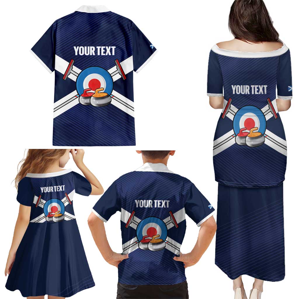 Personalized Scotland Curling Family Matching Puletasi and Hawaiian Shirt Go Scottish Flag Style - Wonder Print Shop