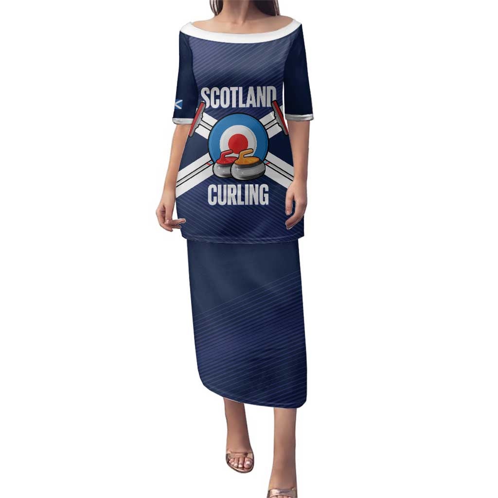 Personalized Scotland Curling Family Matching Puletasi and Hawaiian Shirt Go Scottish Flag Style - Wonder Print Shop