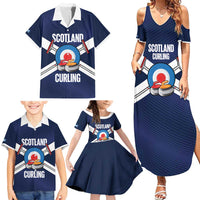 Personalized Scotland Curling Family Matching Summer Maxi Dress and Hawaiian Shirt Go Scottish Flag Style - Wonder Print Shop