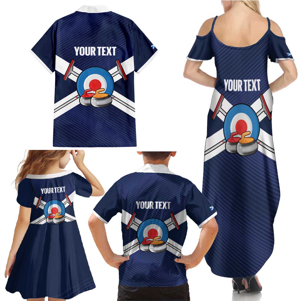 Personalized Scotland Curling Family Matching Summer Maxi Dress and Hawaiian Shirt Go Scottish Flag Style - Wonder Print Shop