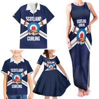 Personalized Scotland Curling Family Matching Tank Maxi Dress and Hawaiian Shirt Go Scottish Flag Style - Wonder Print Shop