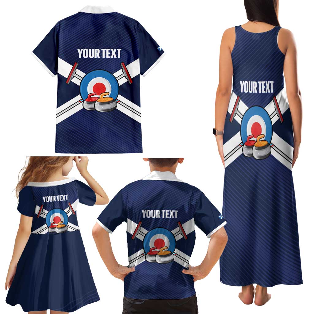 Personalized Scotland Curling Family Matching Tank Maxi Dress and Hawaiian Shirt Go Scottish Flag Style - Wonder Print Shop