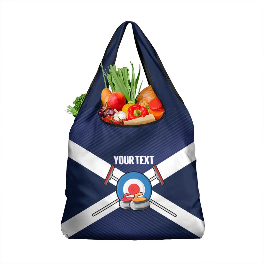 Personalized Scotland Curling Grocery Bag Go Scottish Flag Style - Wonder Print Shop