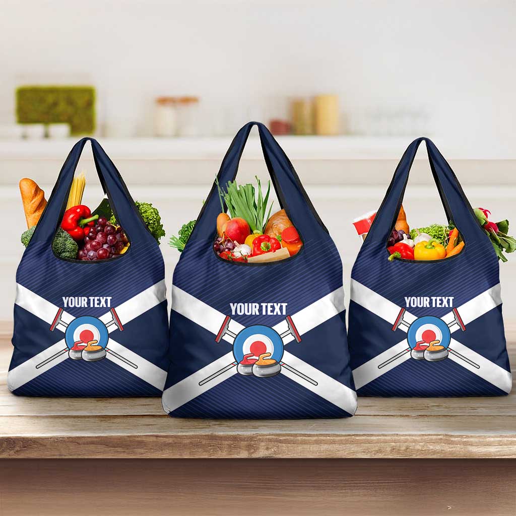 Personalized Scotland Curling Grocery Bag Go Scottish Flag Style - Wonder Print Shop