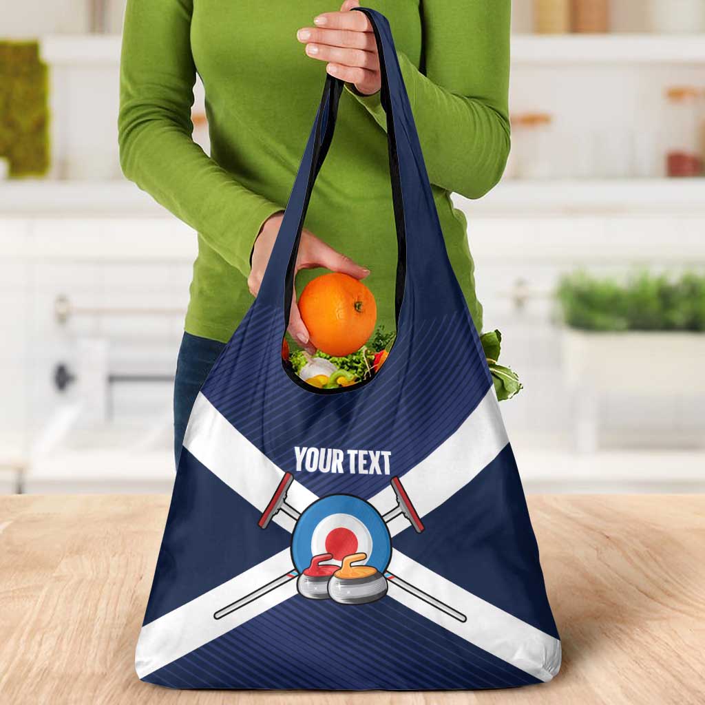Personalized Scotland Curling Grocery Bag Go Scottish Flag Style - Wonder Print Shop