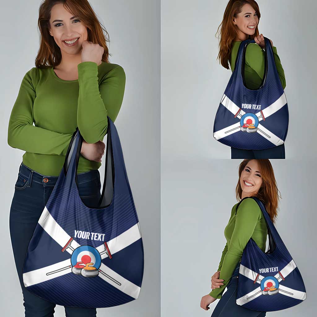 Personalized Scotland Curling Grocery Bag Go Scottish Flag Style - Wonder Print Shop