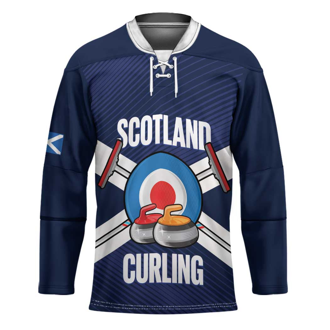 Personalized Scotland Curling Hockey Jersey Go Scottish Flag Style - Wonder Print Shop