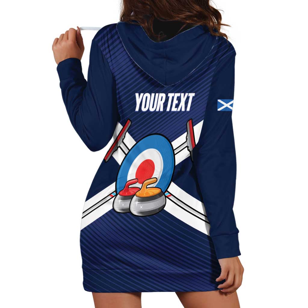 Personalized Scotland Curling Hoodie Dress Go Scottish Flag Style - Wonder Print Shop