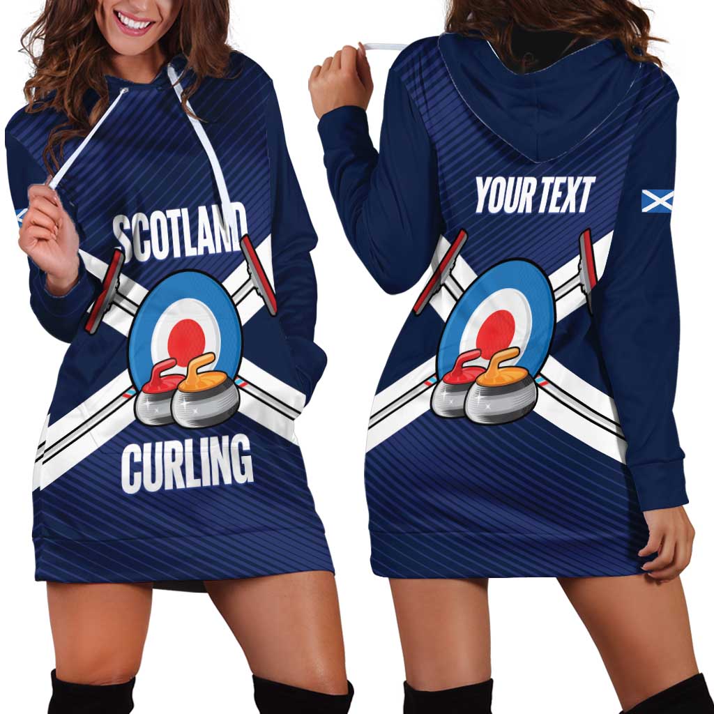 Personalized Scotland Curling Hoodie Dress Go Scottish Flag Style - Wonder Print Shop