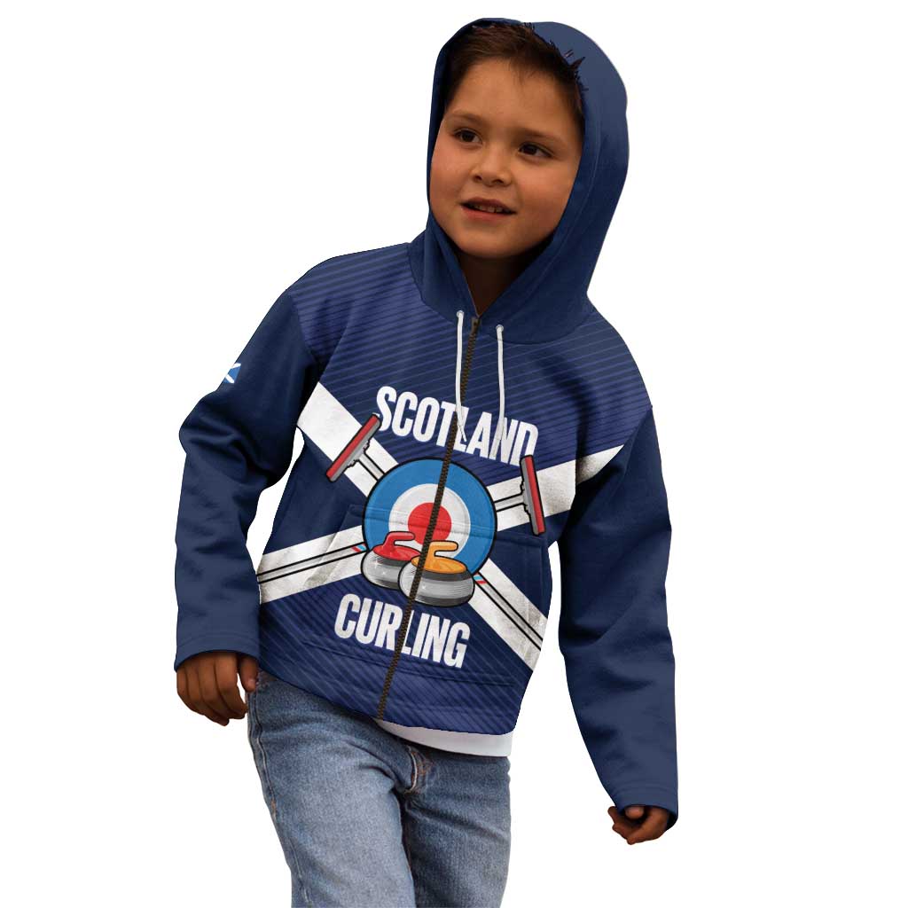 Personalized Scotland Curling Kid Hoodie Go Scottish Flag Style - Wonder Print Shop
