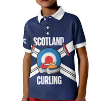 Personalized Scotland Curling Kid Polo Shirt Go Scottish Flag Style - Wonder Print Shop