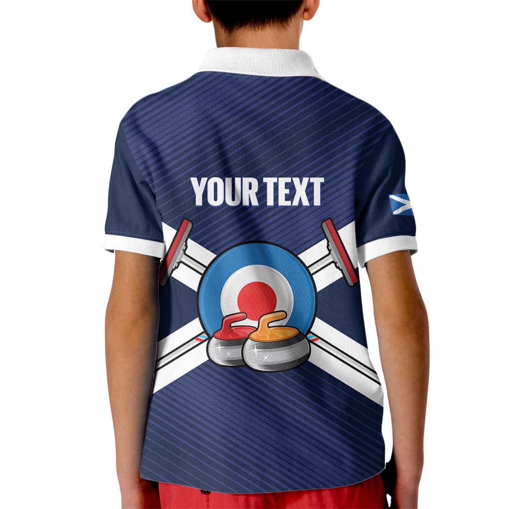 Personalized Scotland Curling Kid Polo Shirt Go Scottish Flag Style - Wonder Print Shop