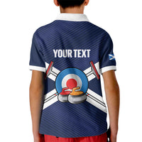 Personalized Scotland Curling Kid Polo Shirt Go Scottish Flag Style - Wonder Print Shop