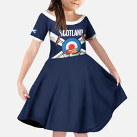 Personalized Scotland Curling Kid Short Sleeve Dress Go Scottish Flag Style - Wonder Print Shop