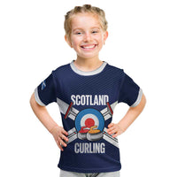Personalized Scotland Curling Kid T Shirt Go Scottish Flag Style - Wonder Print Shop