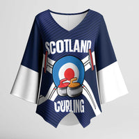 Personalized Scotland Curling Kimono Sleeve Blouse Go Scottish Flag Style - Wonder Print Shop