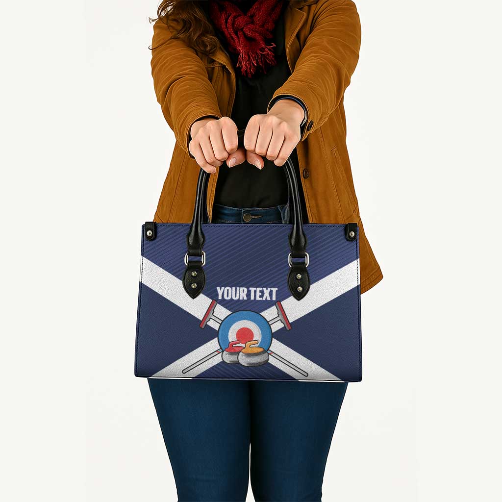 Personalized Scotland Curling Leather Bag Go Scottish Flag Style - Wonder Print Shop