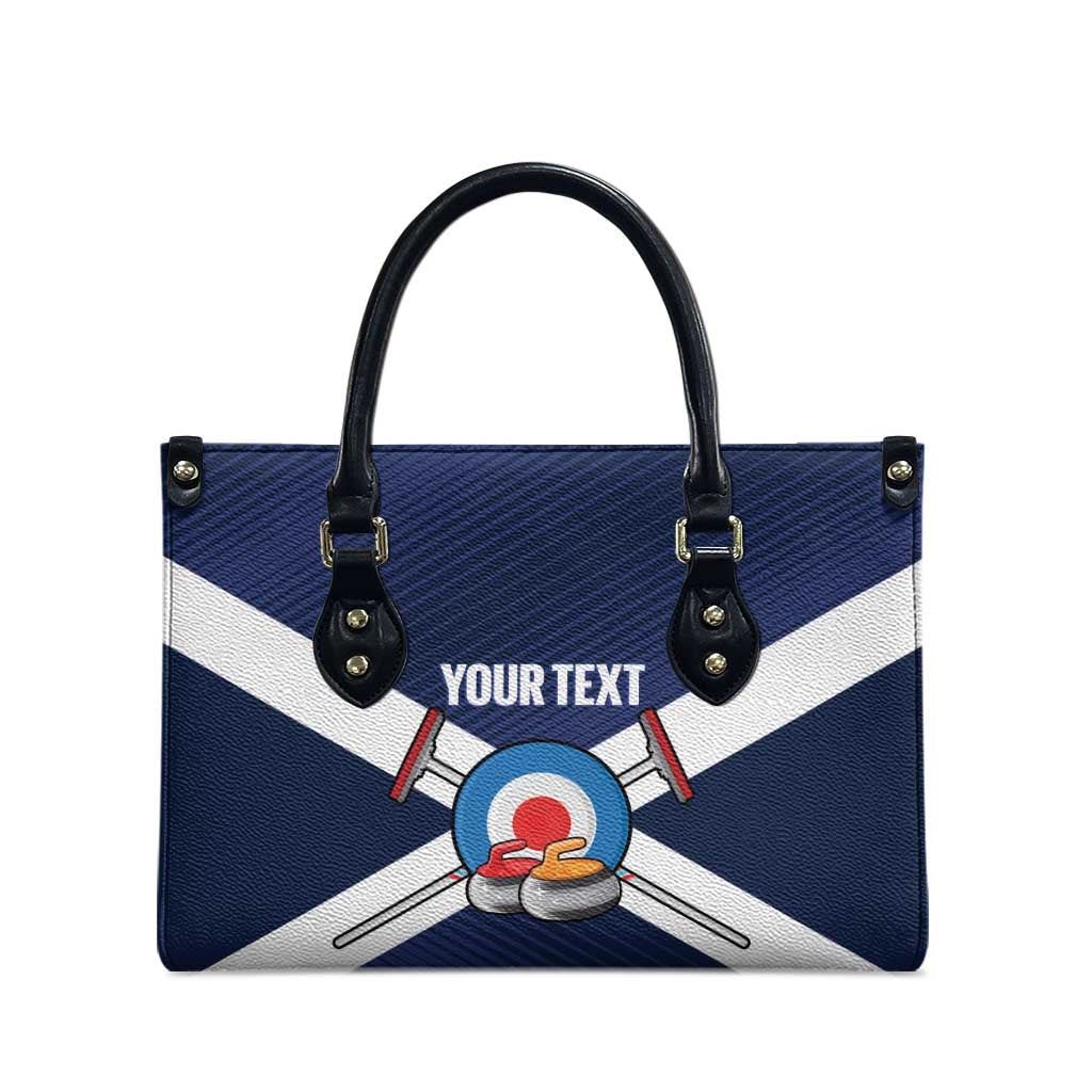 Personalized Scotland Curling Leather Bag Go Scottish Flag Style - Wonder Print Shop