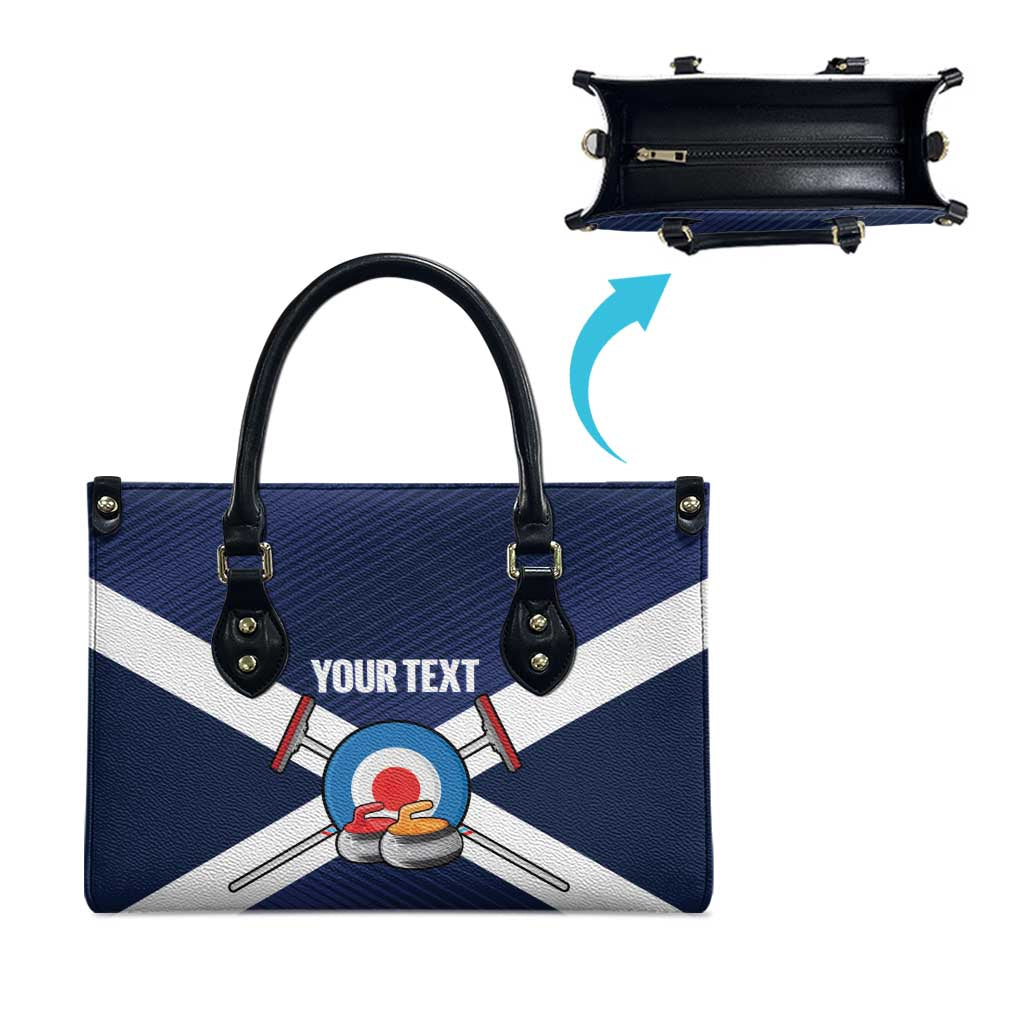 Personalized Scotland Curling Leather Bag Go Scottish Flag Style - Wonder Print Shop
