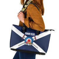 Personalized Scotland Curling Leather Tote Bag Go Scottish Flag Style - Wonder Print Shop