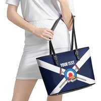 Personalized Scotland Curling Leather Tote Bag Go Scottish Flag Style - Wonder Print Shop