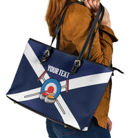 Personalized Scotland Curling Leather Tote Bag Go Scottish Flag Style - Wonder Print Shop