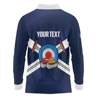 Personalized Scotland Curling Long Sleeve Polo Shirt Go Scottish Flag Style - Wonder Print Shop