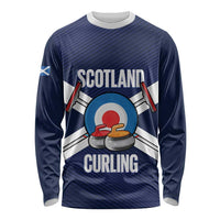 Personalized Scotland Curling Long Sleeve Shirt Go Scottish Flag Style - Wonder Print Shop